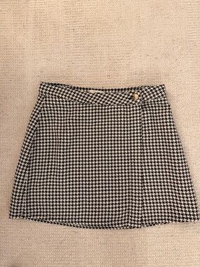DL1961 Houndstooth A-Line Mini Skirt - Black & White